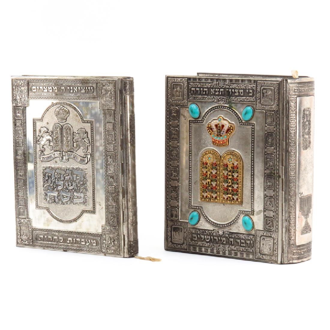 Two Judaica Silver Plate Covered Books. Includes: The (1 of 4)