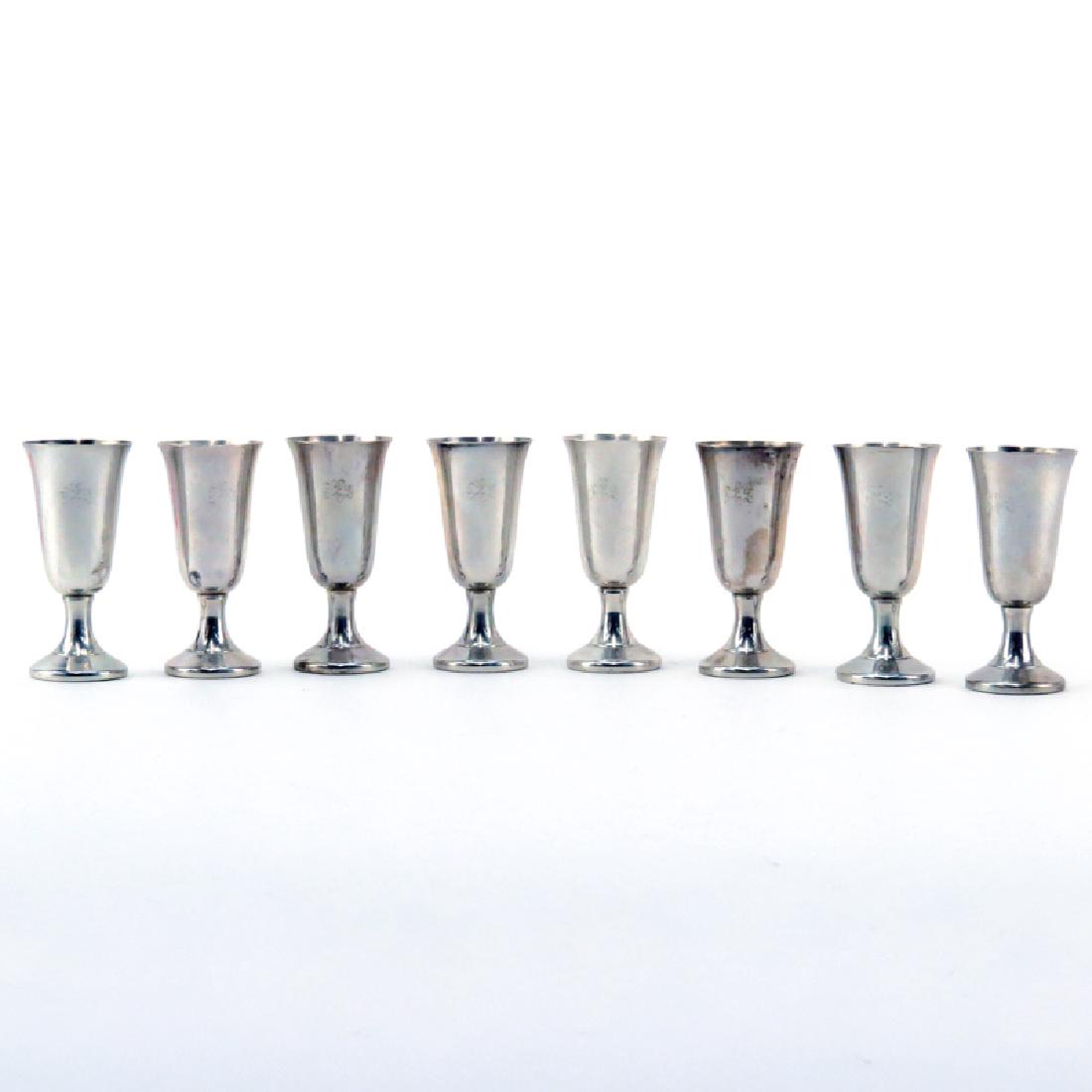 Grouping of Eight (8) Wallace Sterling Silver Cordials. (1 of 5)