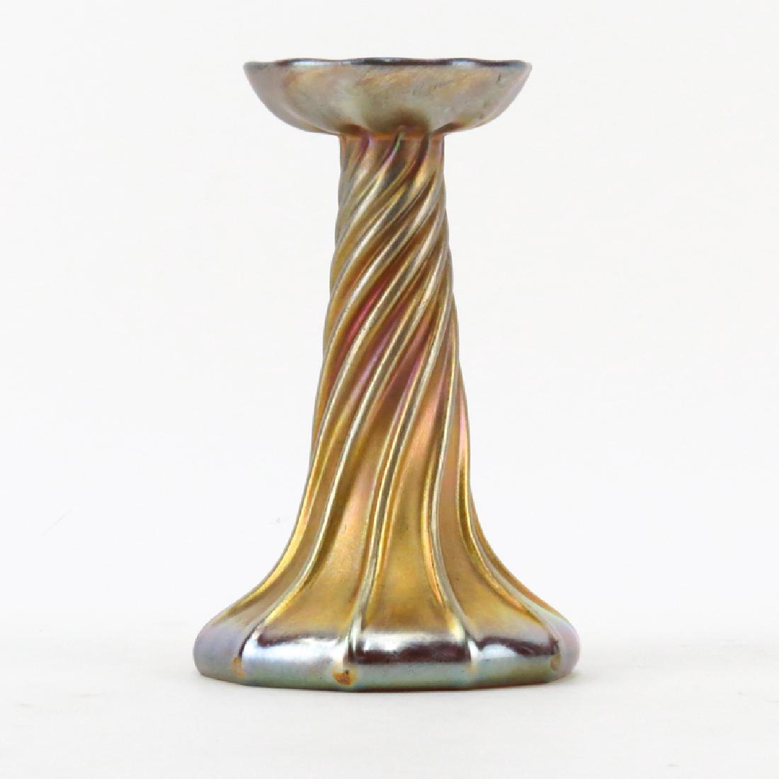 Tiffany Gold Favrile Iridescent Candlestick. Signed (1 of 4)