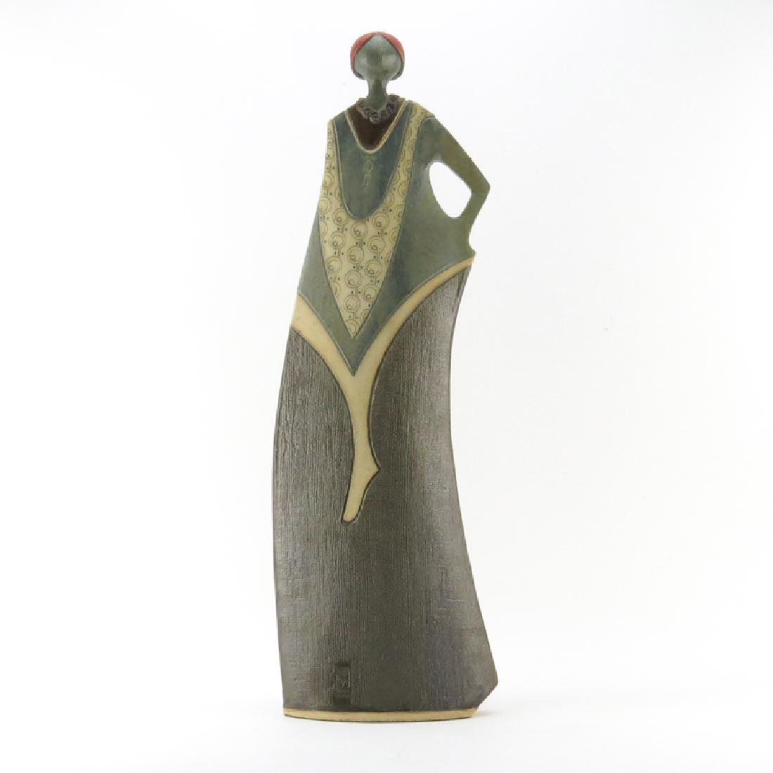 Large Contemporary Pottery Sculpture of a Posing Lady. (1 of 4)