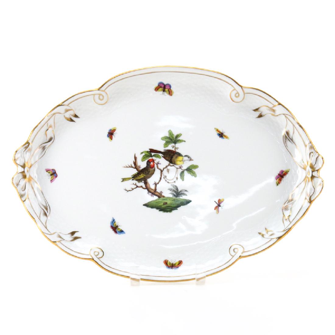 Herend Porcelain "Rothschild Birds" Oval Ribbon Tray. (1 of 3)