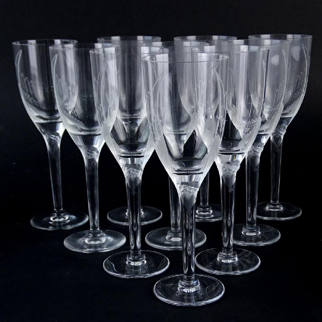 Ten (10) Lalique Crystal "Ange" Champagne Flutes. (1 of 5)