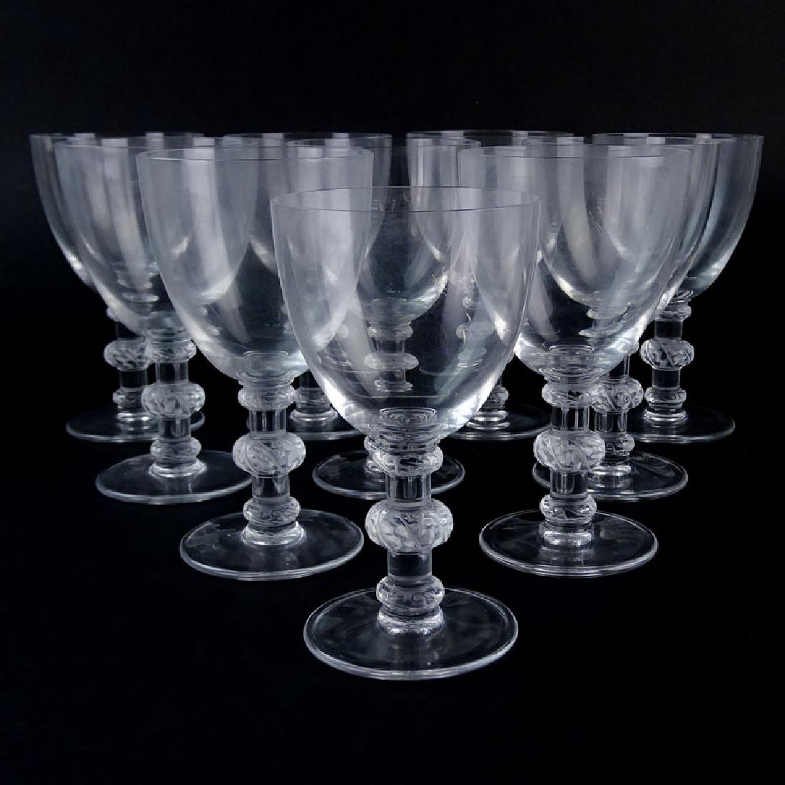 Ten (10) Lalique "Saint Hubert" Crystal Water Glasses. (1 of 7)