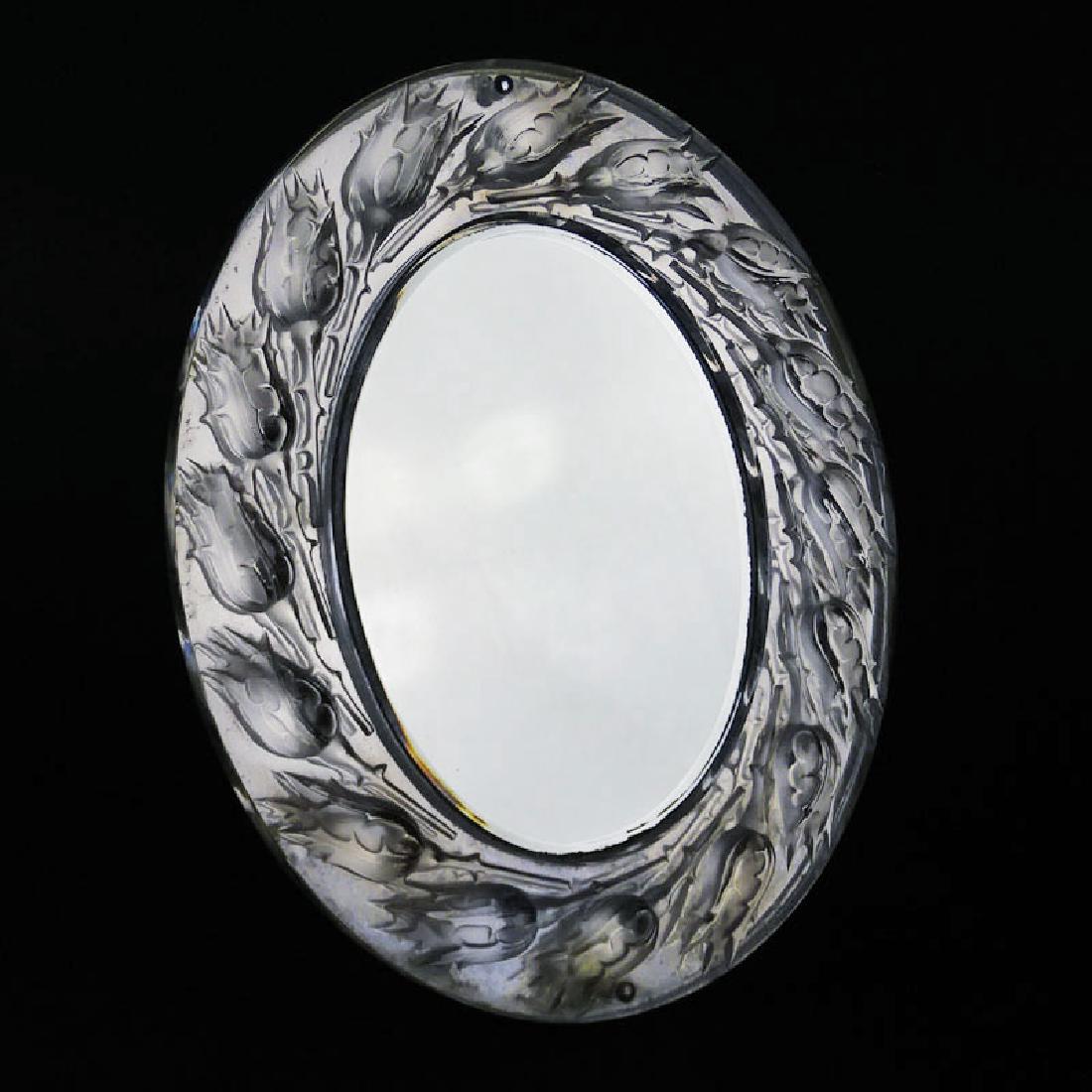 Lalique "Boutons de Roses" Crystal Table Mirror. Signed (1 of 7)