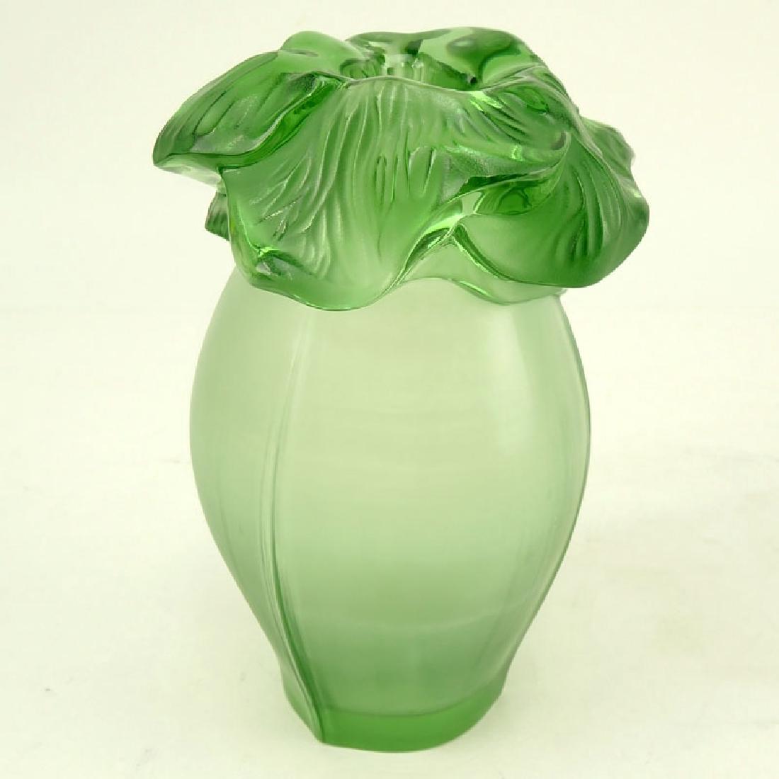 Lalique Green "Saint Barth" Crystal Vase. Signed. Water (1 of 6)