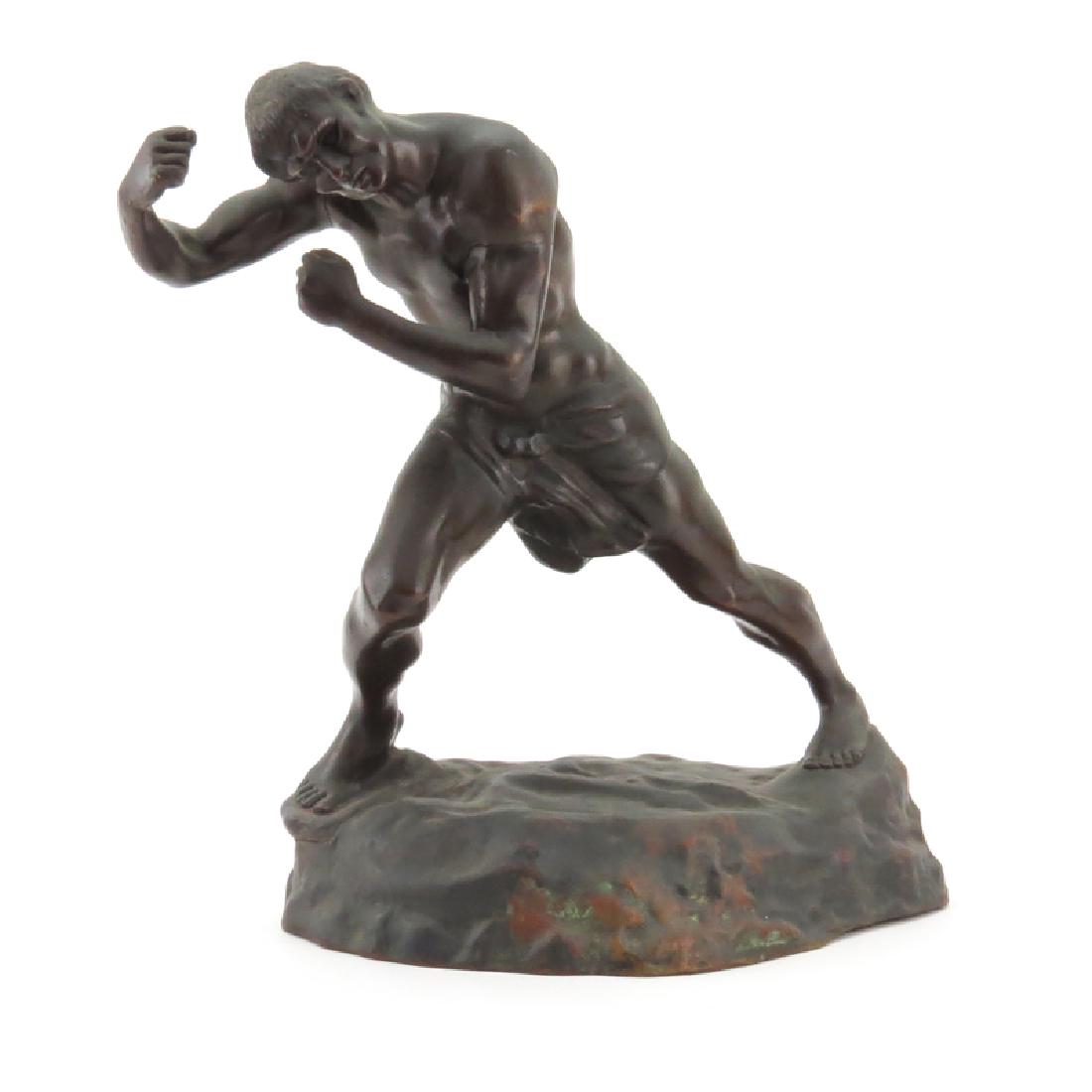 After: Jef Lambeaux, Belgian (1852-1908) "Lutteur": After: Jef Lambeaux, Belgian (1852-1908) "Lutteur" Bronze Sculpture. Signed on obverse side. Old restoration to arms, wear to patina. Measures 15-1/4" H x 12-1/2" W. Shipping $135.00 (estimate $300-$4