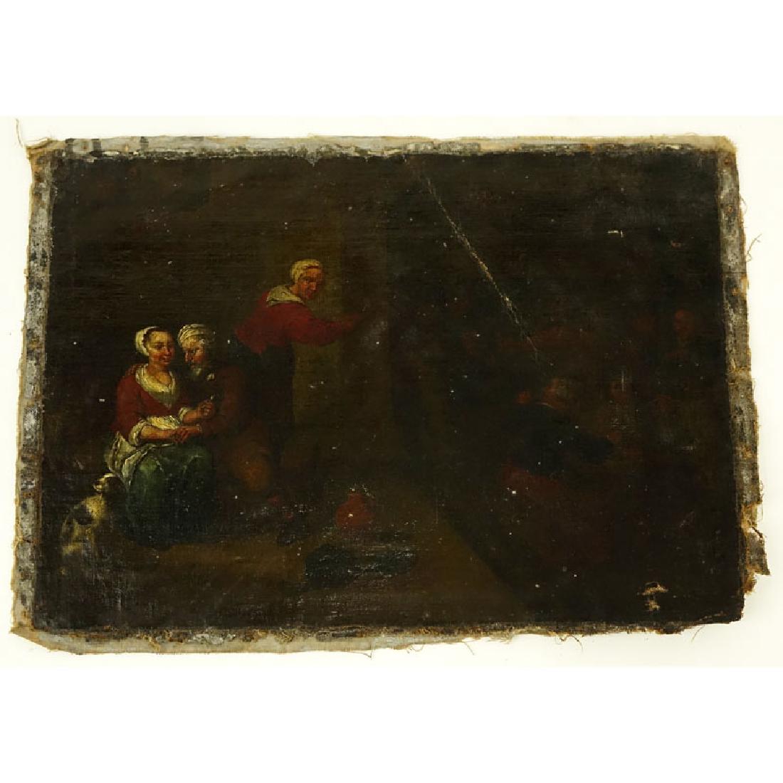 Continental Old Master Oil On Canvas "The Chaperone". (1 of 2)