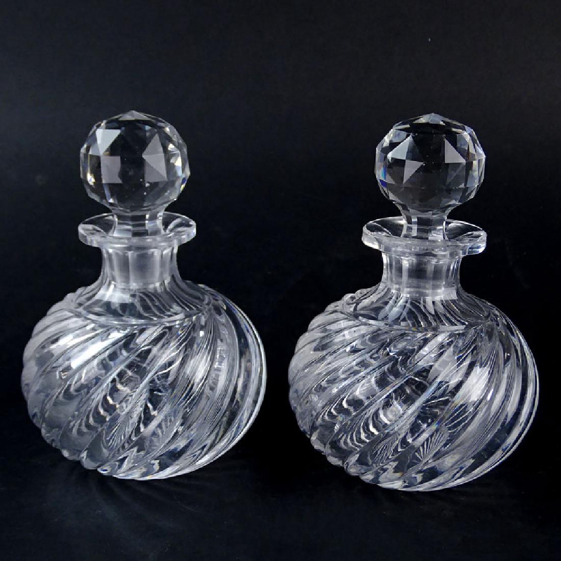 Pair of Antique Baccarat Crystal Scent Bottles. Swirl (1 of 5)