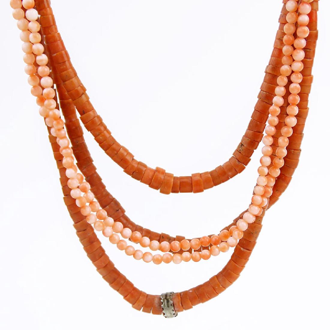Grouping of Two (2) Vintage Coral Beaded Necklaces. (1 of 5)