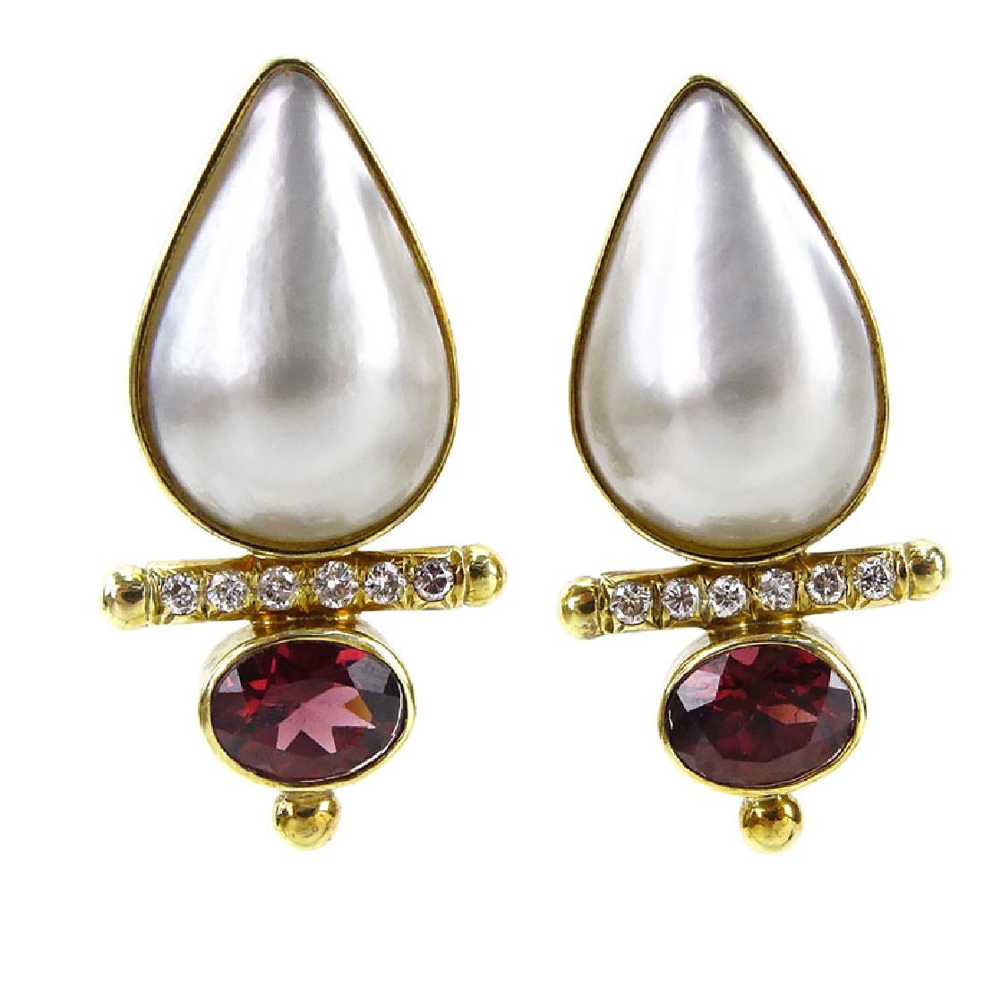 Lady's Mabe Pearl, Oval Cut Tsavorite Garnet, .25 Carat (1 of 3)