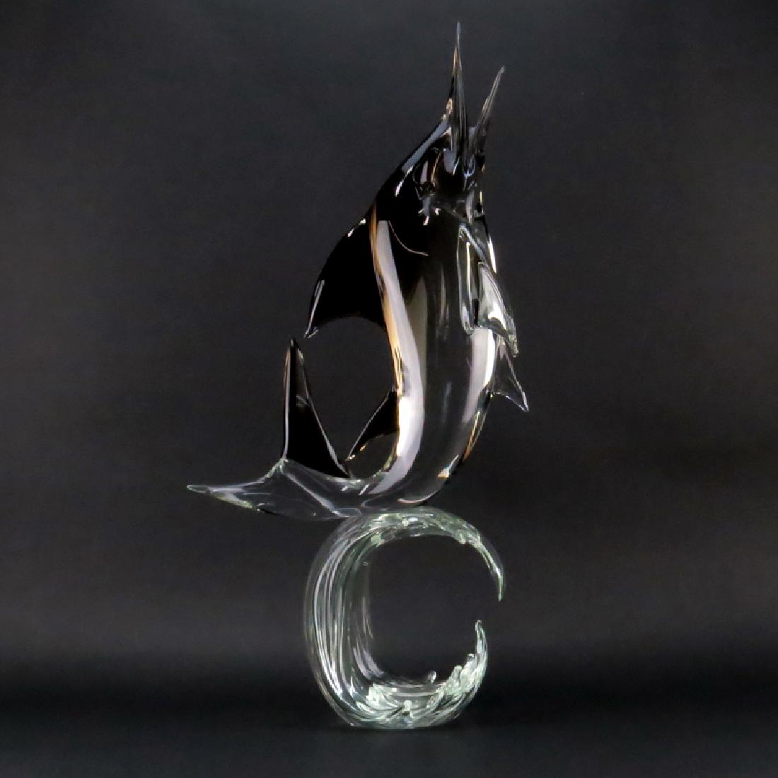Vintage Licio Art Glass Swordfish Sculpture.