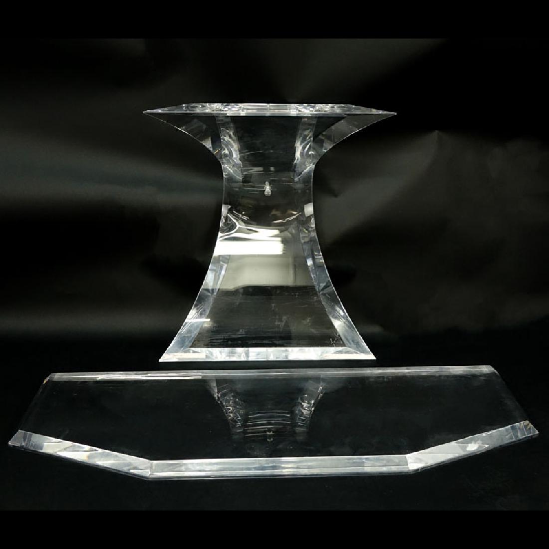 Mid-Century Lion In Frost Lucite Console. Wall Mount (1 of 3)