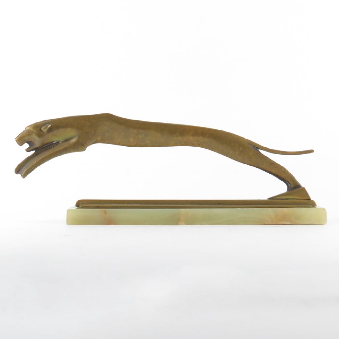 Circa 1920s Art Deco Bronze Sculpture of a Panther on (1 of 3)