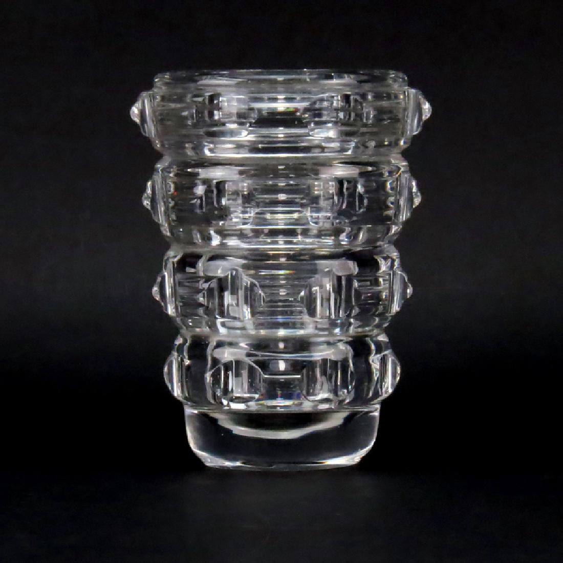 Mid Century French Art Deco Style Crystal Vase. Signed (1 of 4)