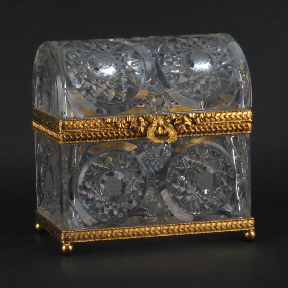 Modern Baccarat Style Crystal and Gilt Bronze Casket (1 of 5)