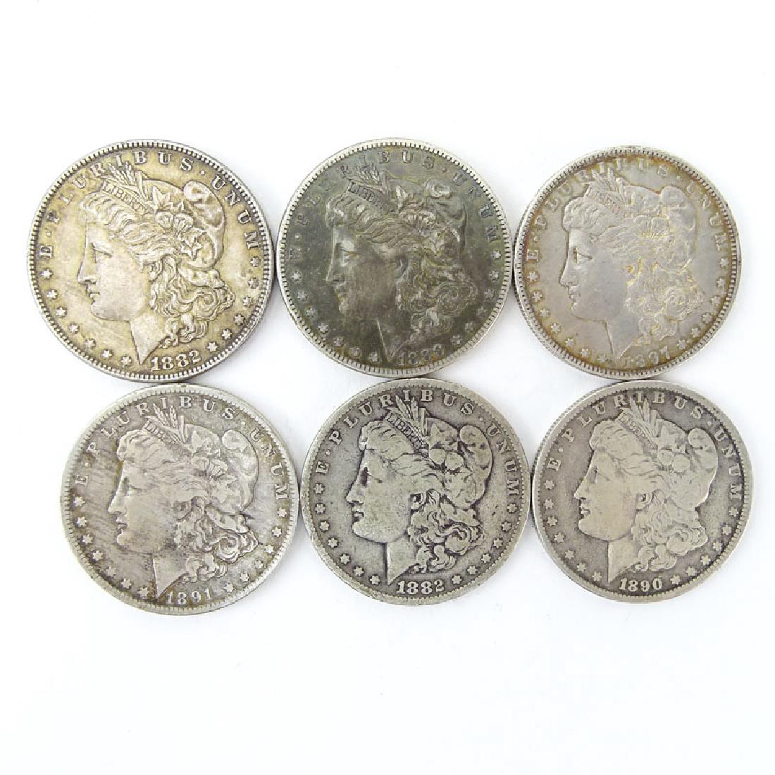 Lot of Six (6) 1880-1897 U.S. Morgan Silver Dollars. (1 of 2)