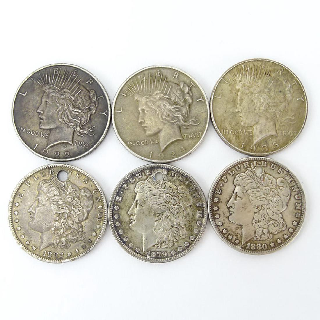Lot of Six (6) 1879-1935 U.S. Silver Dollars. Includes: (1 of 2)