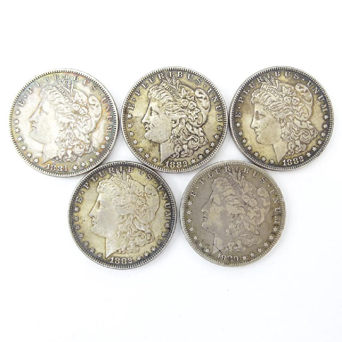 Lot of Five (5) 1880-1882 U.S. Morgan Silver Dollars. (1 of 2)