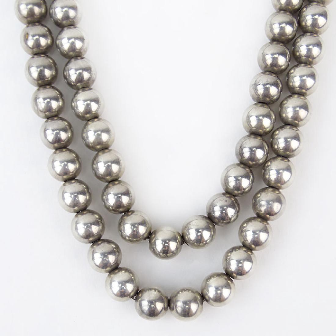 Vintage Sterling Silver Bead Necklace. Beads measure (1 of 4)