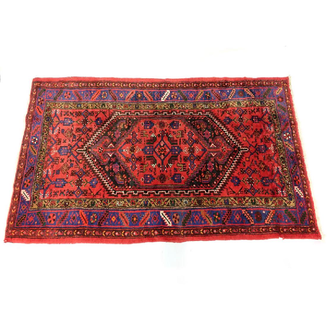 Semi-Antique Handmade Persian Style Rug. Mainly red (1 of 3)