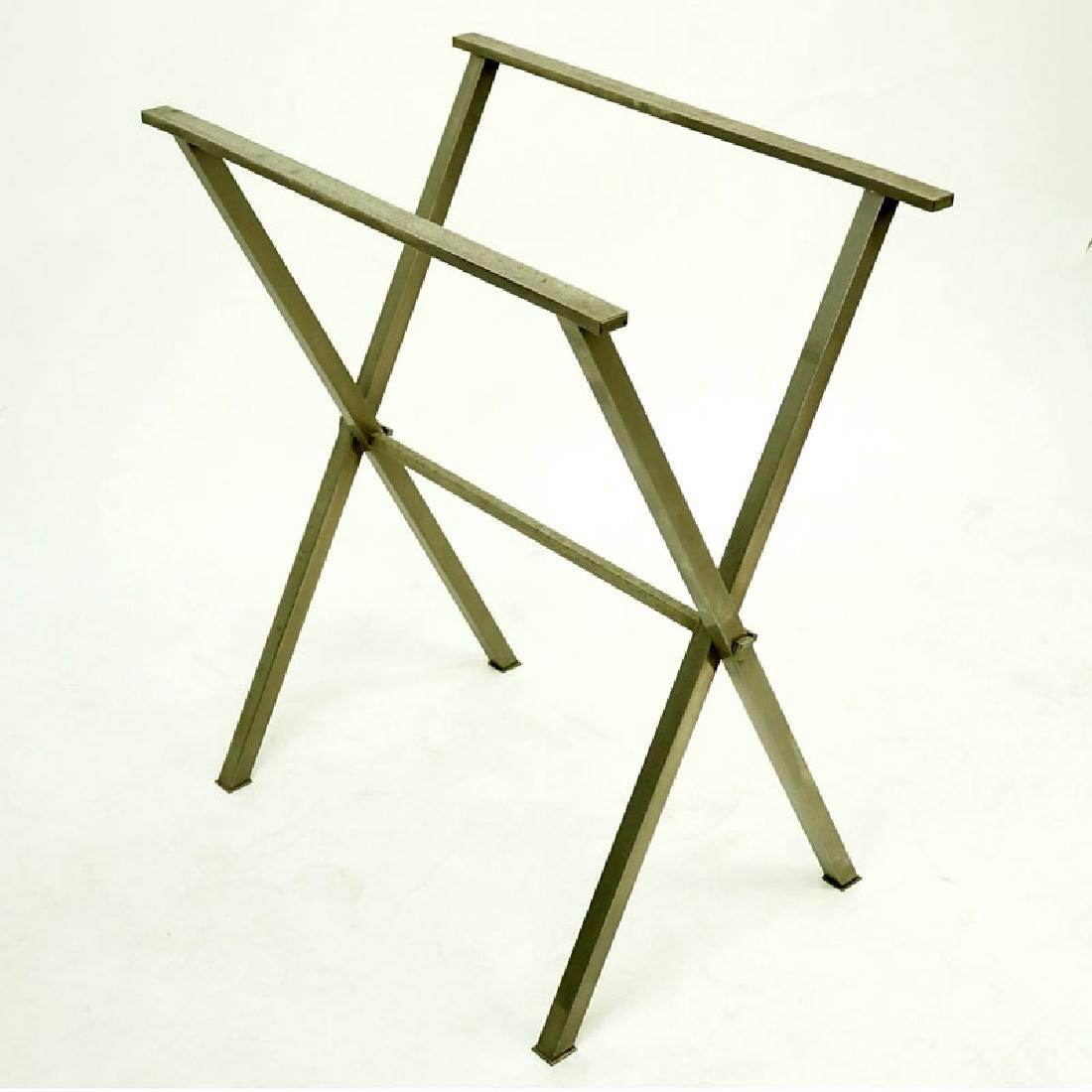 "Saw Horse" Style Metal Folding Table Base. Unsigned. (1 of 4)