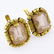 Pair of Antique 18 Karat Yellow Gold and Rose Quartz