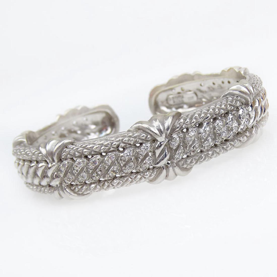 Judith Ripka 18 Karat White Gold Hinged Cuff Bangle. (1 of 3)