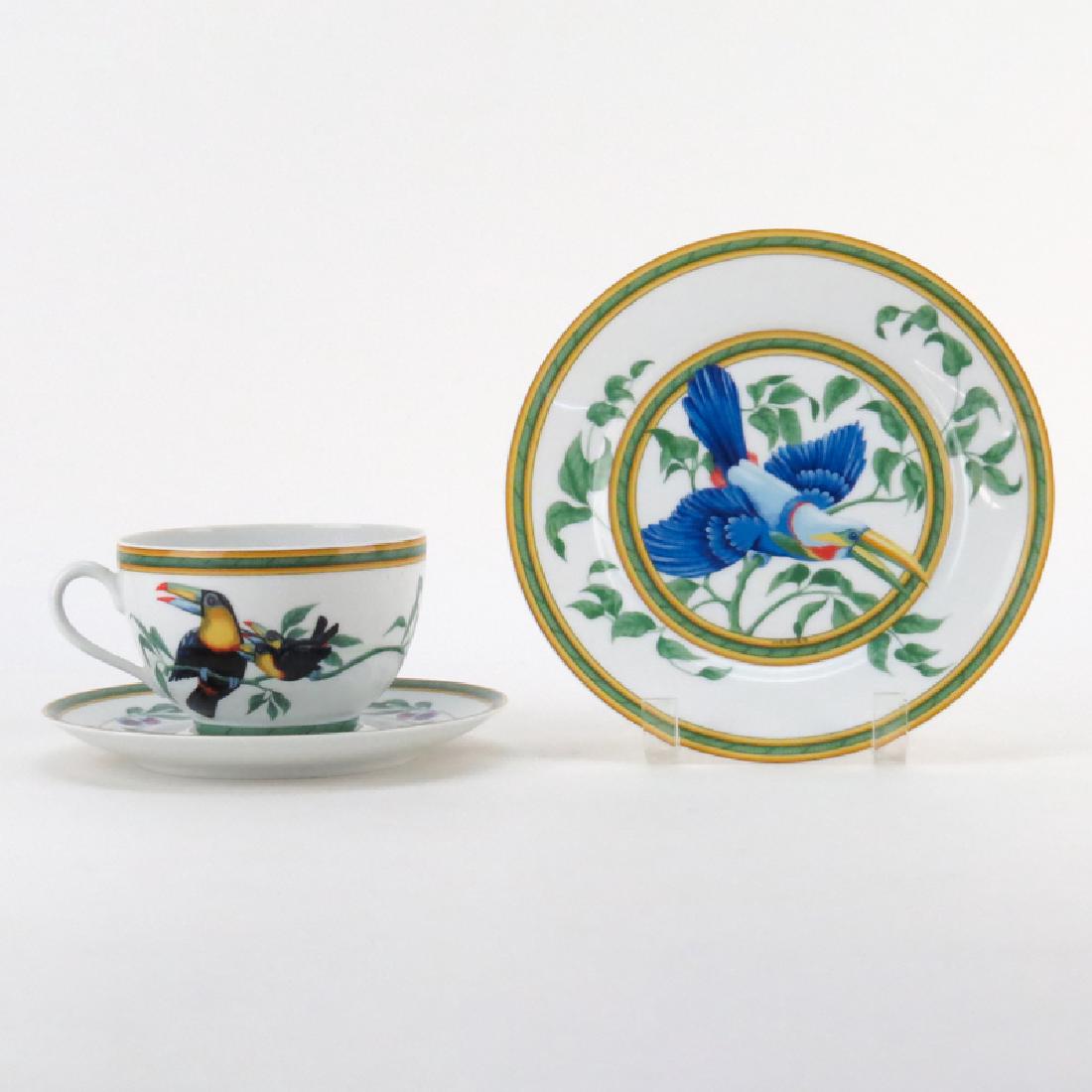 Hermes "Toucan" Porcelain Breakfast Cup, Saucer, and (1 of 3)