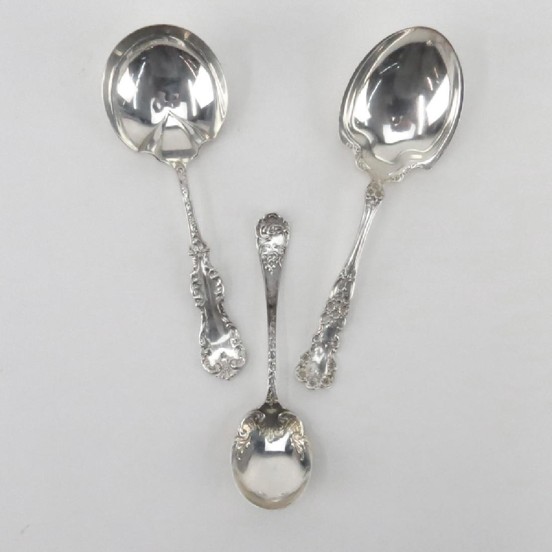Grouping of Three (3) Sterling Silver Serving Spoons. (1 of 6)