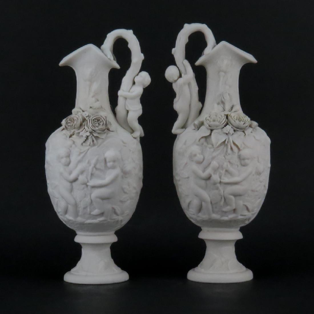 Pair of Victorian Style Bisque Porcelain Putti Figural (1 of 4)