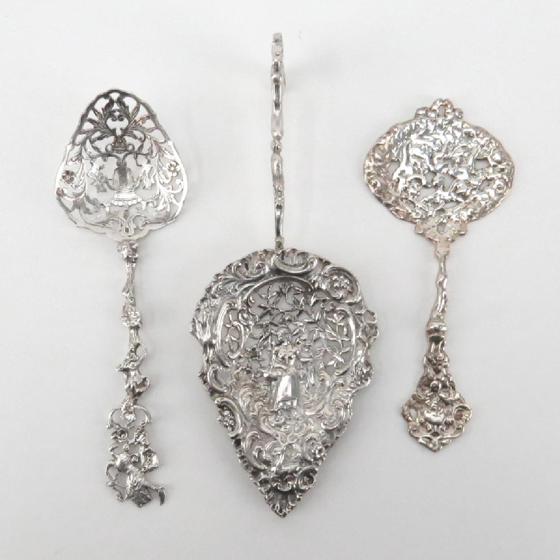Grouping of Three (3) Antique Repousse Sterling Silver (1 of 3)