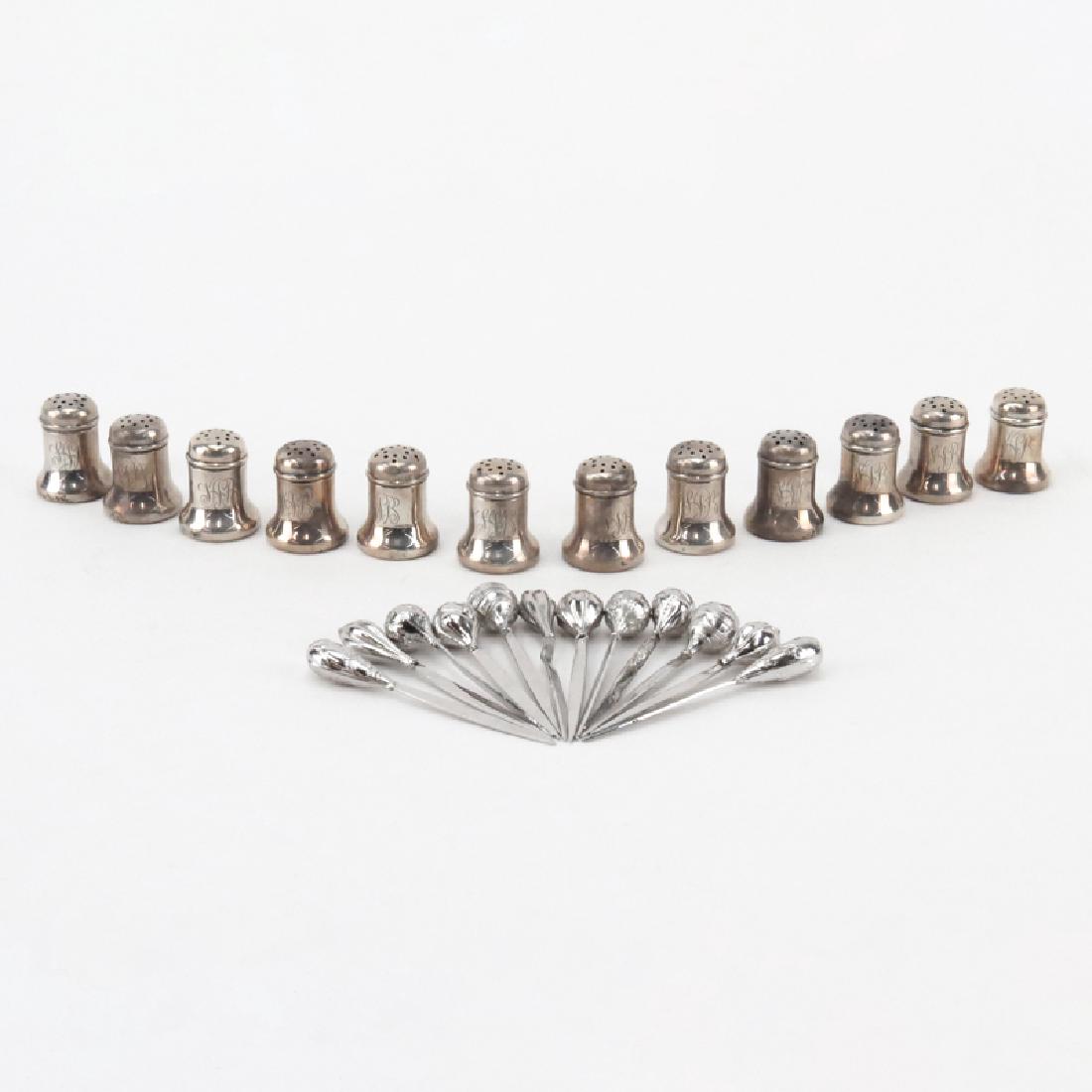 Grouping of Twenty Four (24) Sterling Silver Tableware. (1 of 3)