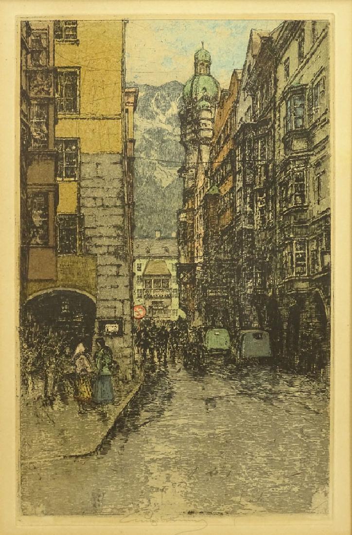 Luigi Kasimir, Austrian (1881-1962) Color Etching (1 of 4)