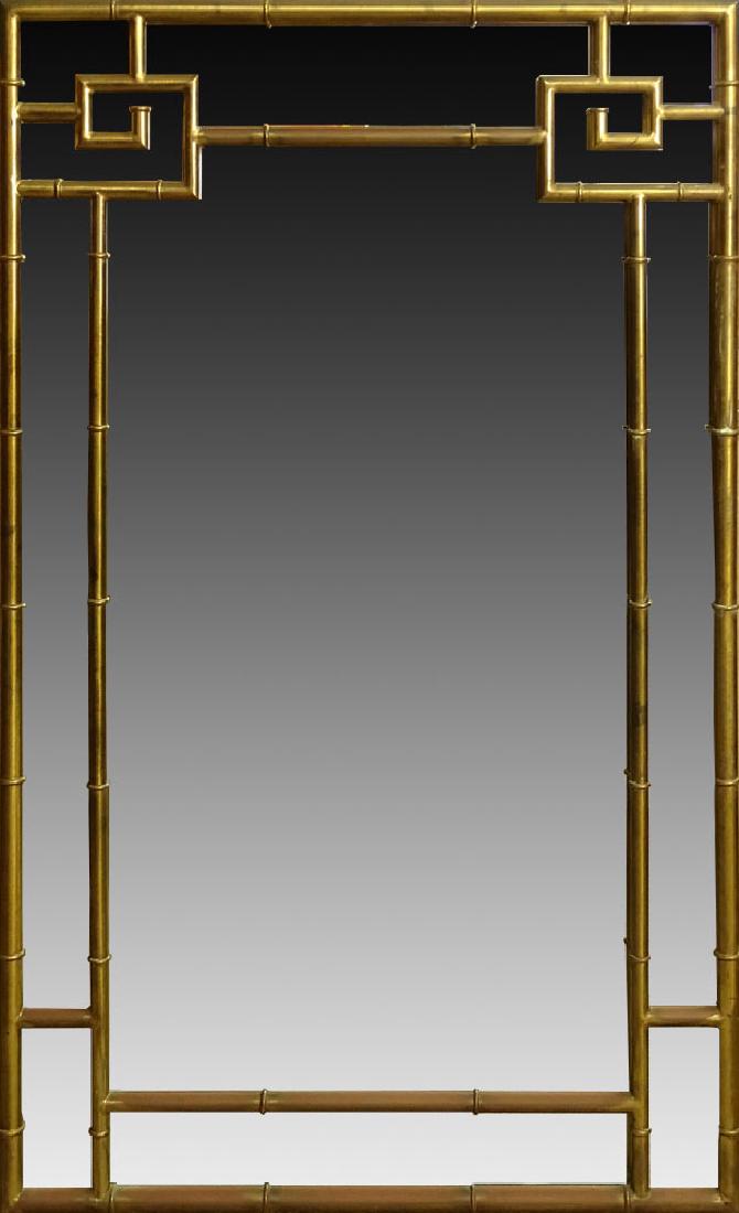 Mid 20th century brass faux bamboo mirror. Unsigned. (1 of 2)