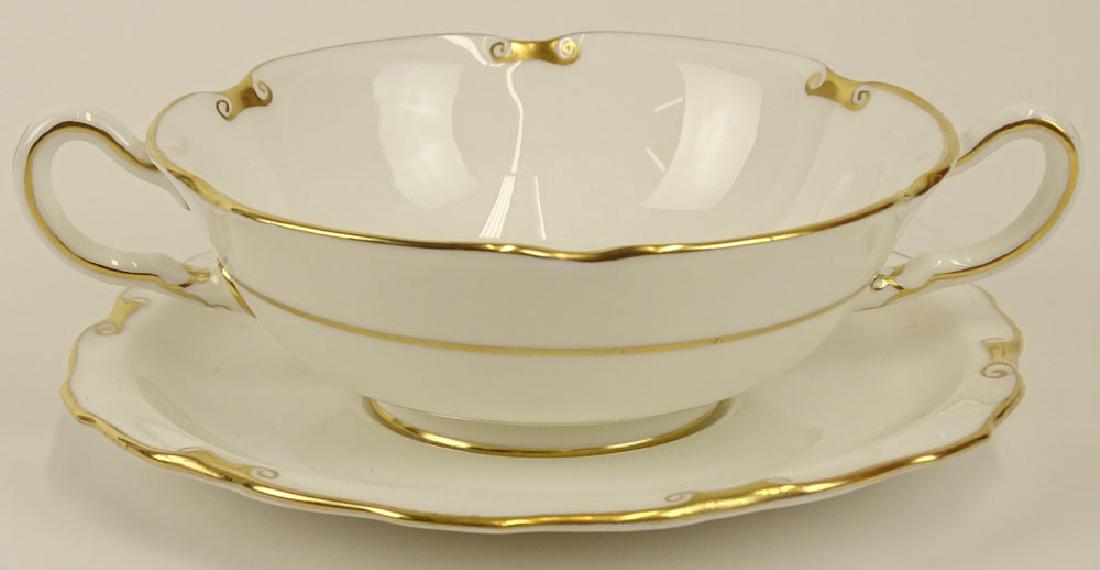 Partial Royal Crown Derby porcelain cream soup set in (1 of 6)