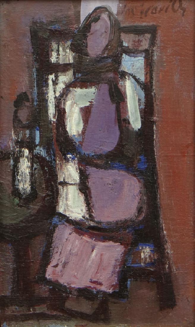 Zvi Mairovich Israeli (1911-1973) Oil on Wood "Girl (1 of 5)
