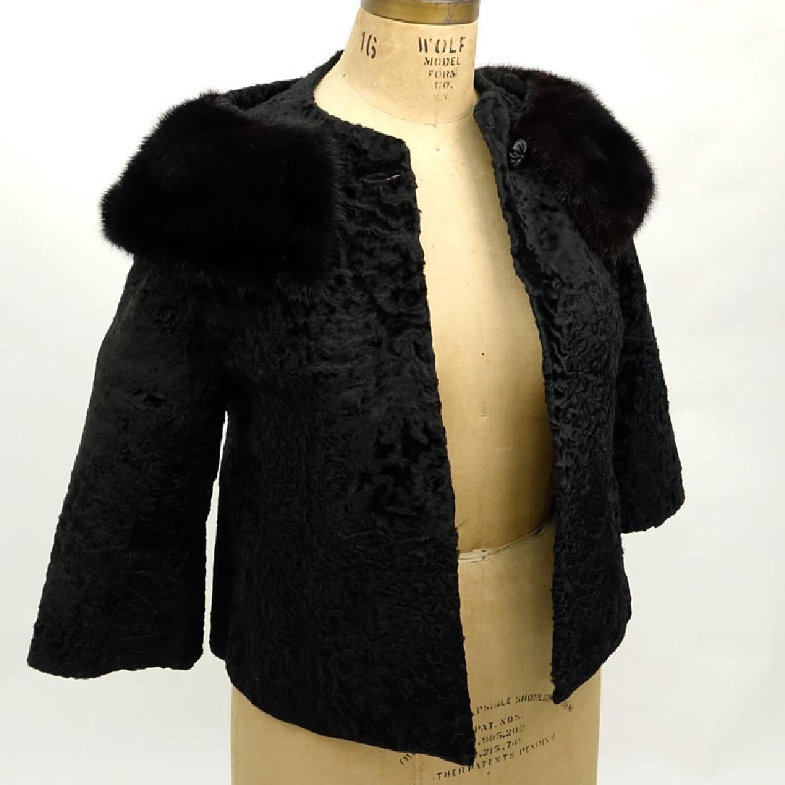 Vintage Marshall Field Company Black Persian Lamb Coat. (1 of 5)