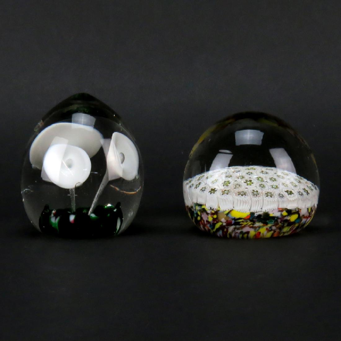 Grouping of Two (2) Mid Century Art Glass Paperweights. (1 of 2)