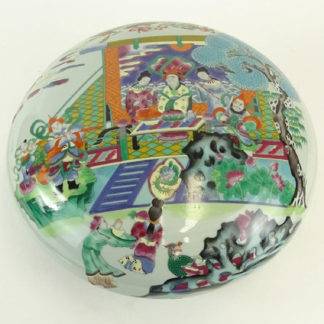 Large Chinese Hand Painted Porcelain Round Covered (1 of 5)