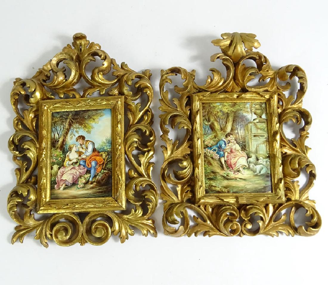 Pair of Vintage Paintings On Copper In Florentine (1 of 4)
