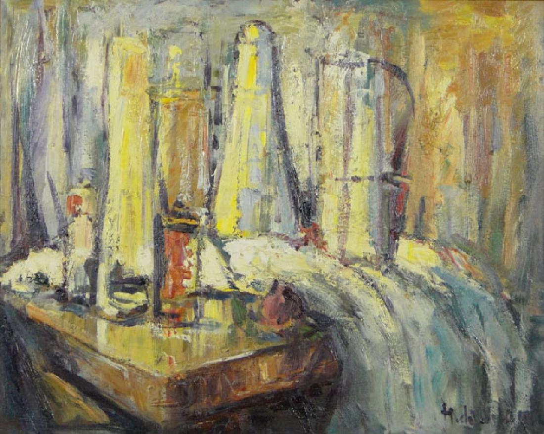 Mid 20th Century American School Oil on Masonite "Still (1 of 4)