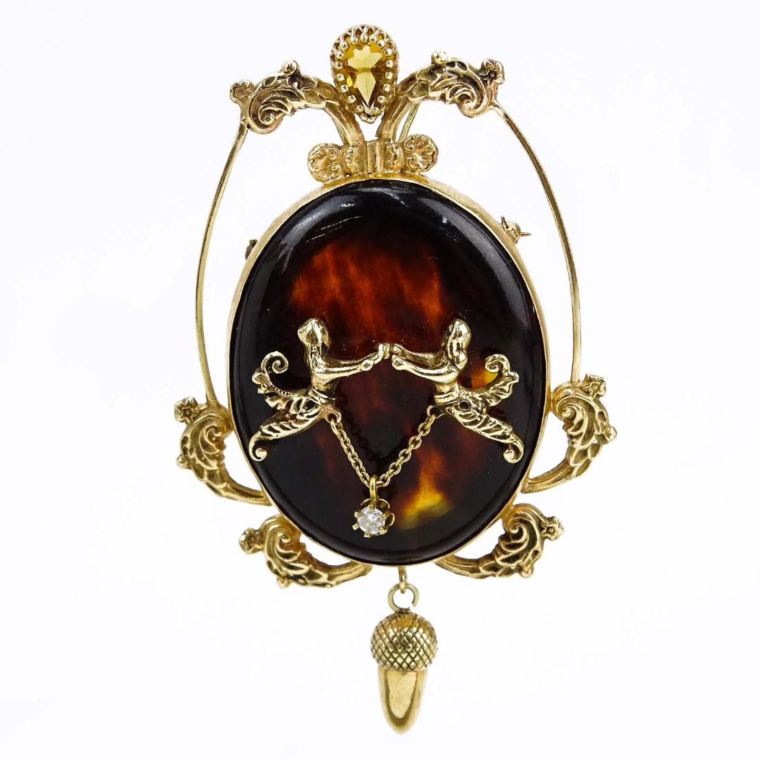 Victorian 14 Karat Yellow Gold and Tortoise Shell (1 of 3)