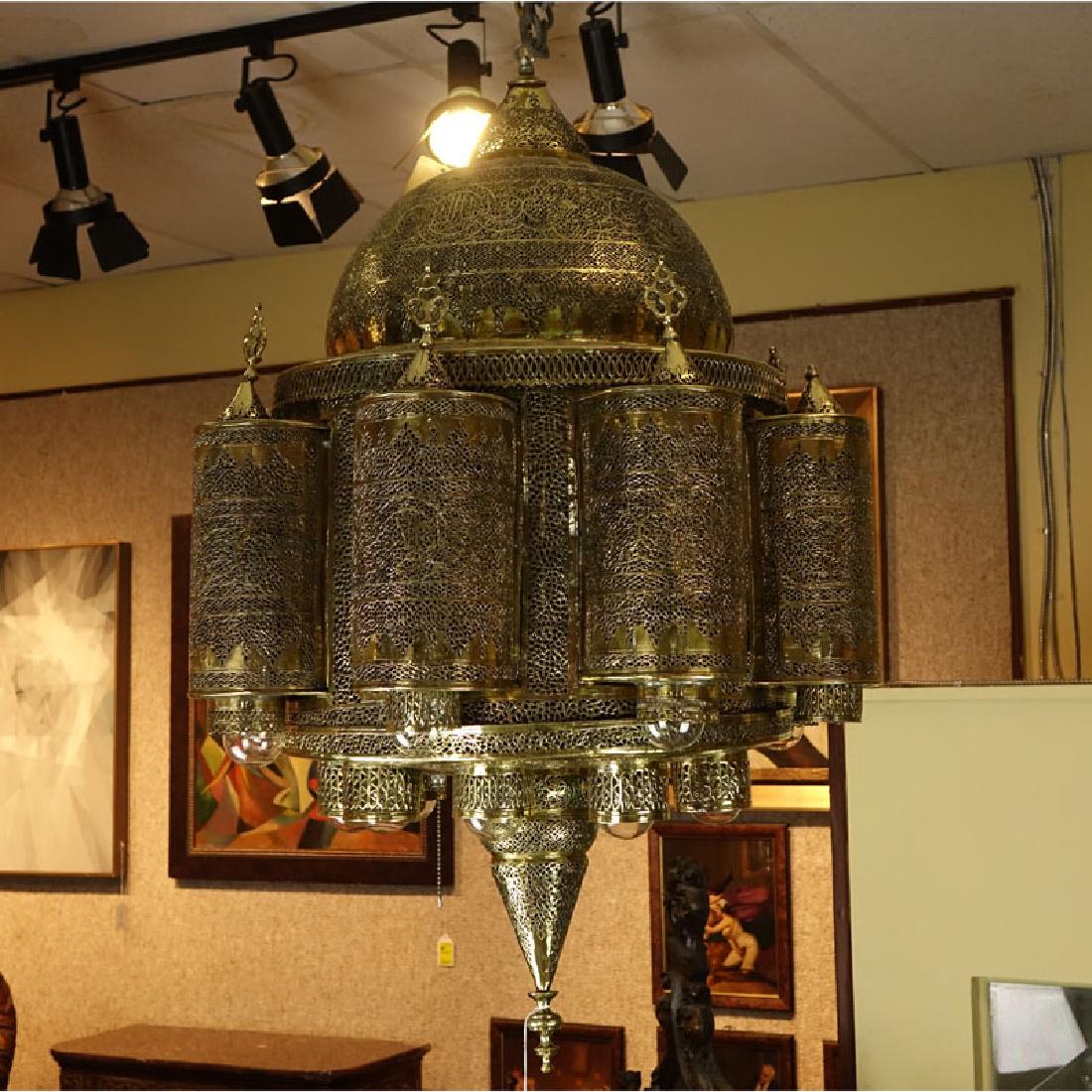 Large Mid 20th Century Moroccan Brass Chandelier with (1 of 4)