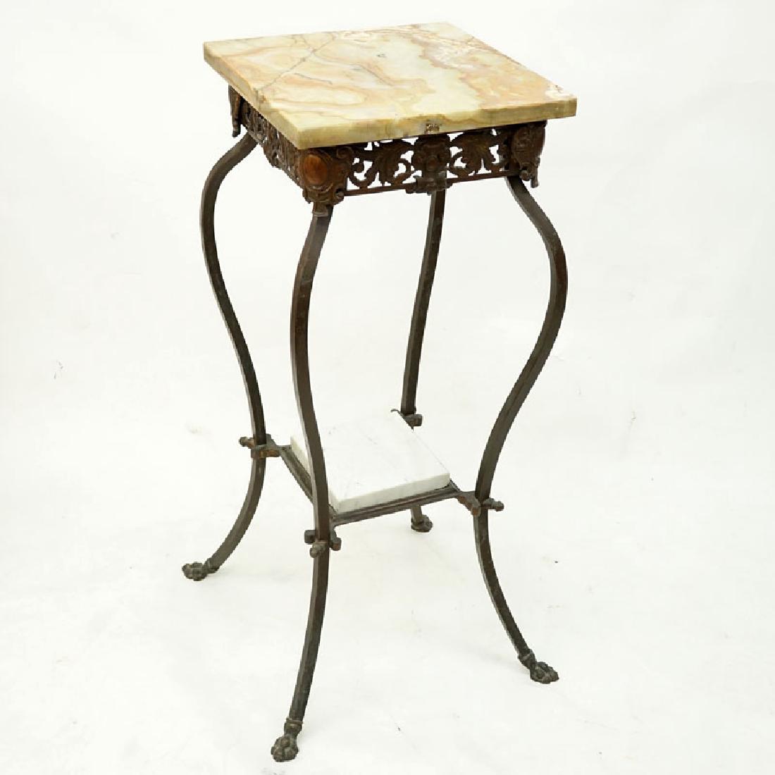 Victorian Style Wrought Iron 2 Tier Onyx Top Plant (1 of 5)