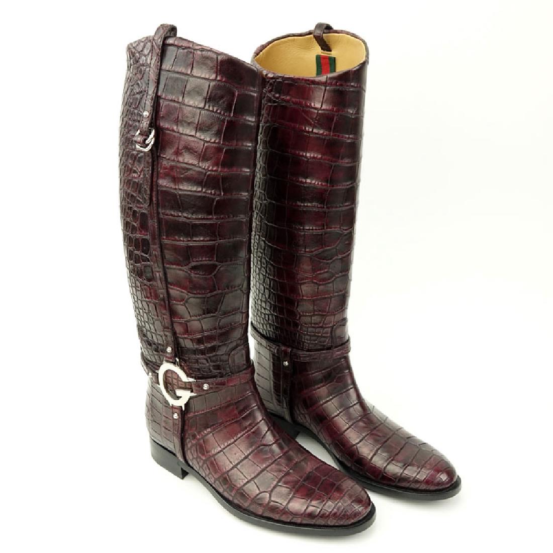 gucci crocodile boots