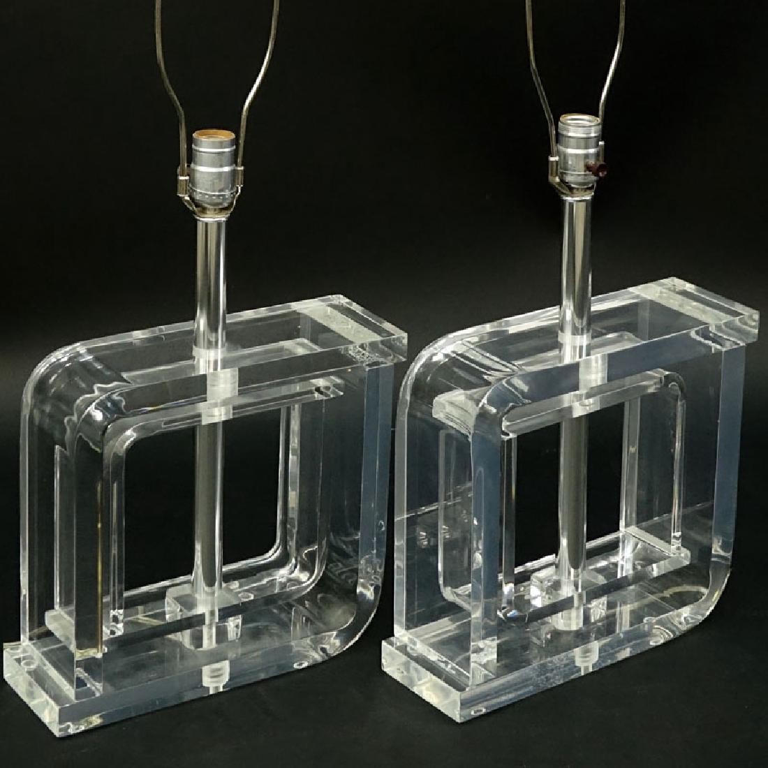 Pair of Mid Century Modern Lucite and Chrome Lamps. (1 of 6)