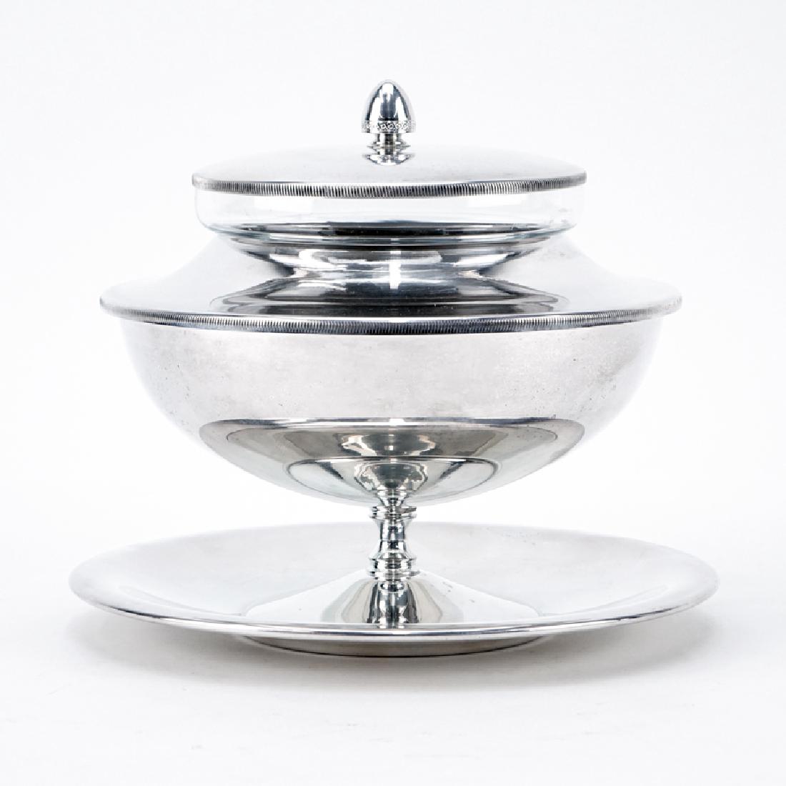 PM Italy Art Nouveau Silver Plate Caviar Server with (1 of 4)