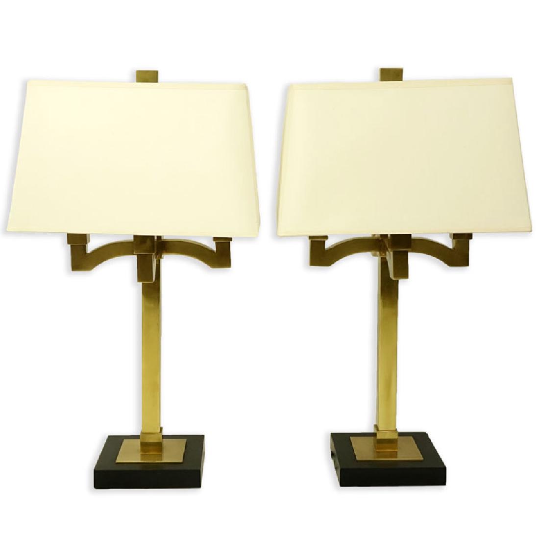 Pair of Modern Brass 4 Arm Candelabras Style Lamps. (1 of 6)
