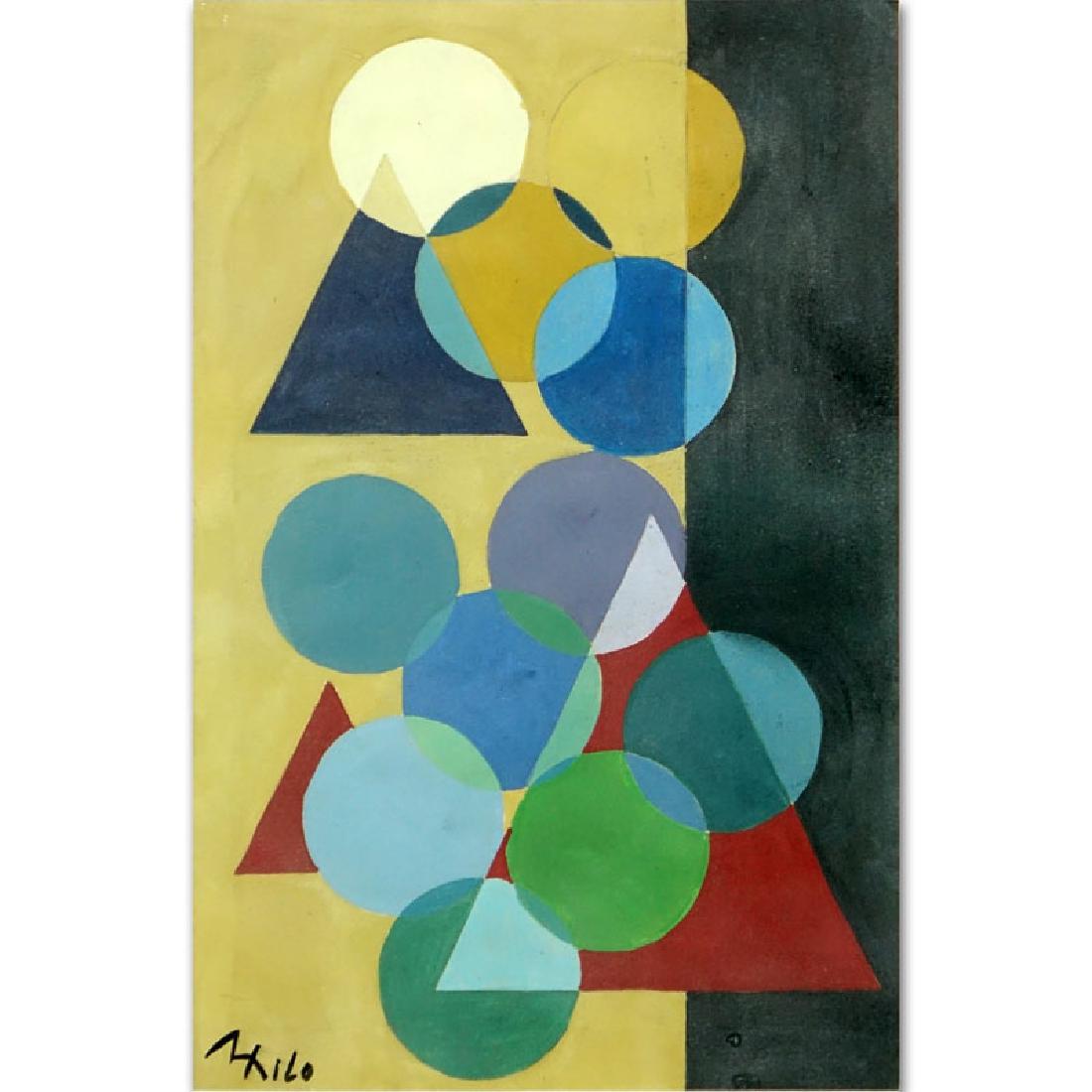 Thilo Maatsch, German (1900 - 1983) Gouache on paper: Thilo Maatsch, German (1900 - 1983) Gouache on paper "Komposition" Signed lower left. Good condition. Measures 10-1/2" x 6-7/8" (sight), frame measures 19" x 16". Shipping $125.00 (estimate $300-$500)