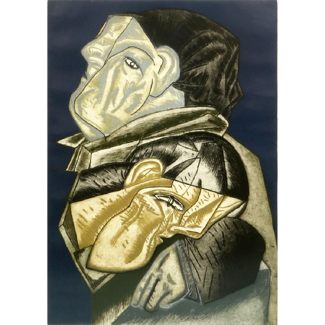 Jose Luis Cuevas, Mexican (1933) Color lithograph "Caja (1 of 7)